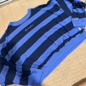 Champion Cropped Stripe Crew Sweatshirt